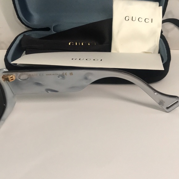 New Authentic Gucci GG0516S 002 Transparent Grey Square Silver Mirror Lens - Picture 9 of 15